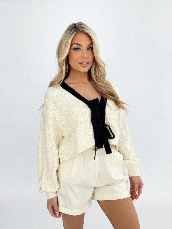 sequin embellished women cardigan for special occasionsChic Bow Charm Cardigan