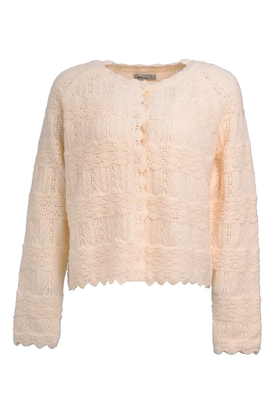 long length women cardigan with side slitsCardigan M822 Blanc