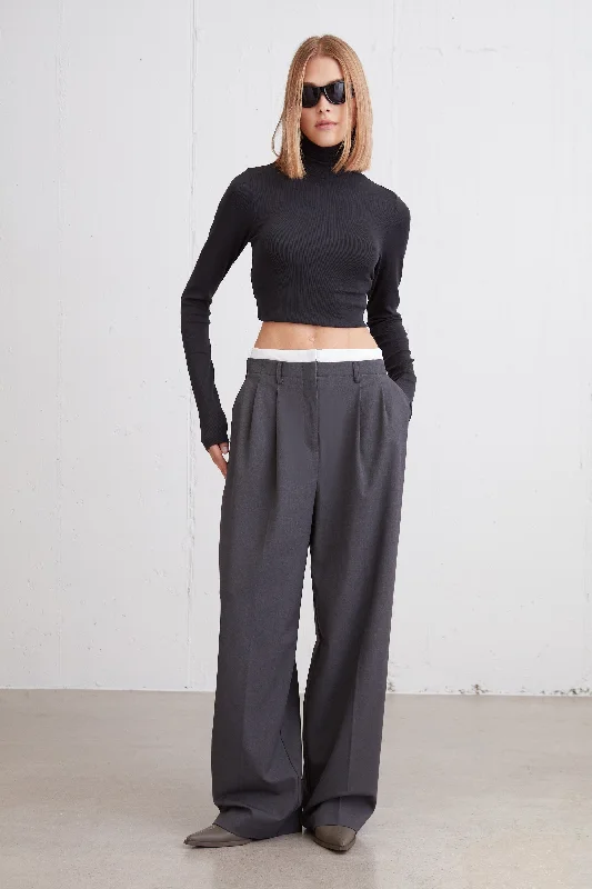 cropped women cardigan to pair with high - waisted jeansBOXER TROUSER