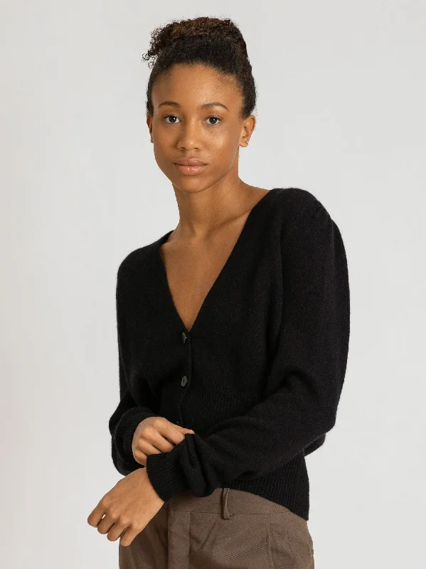 Cashmere cardigan "Grace long" - black