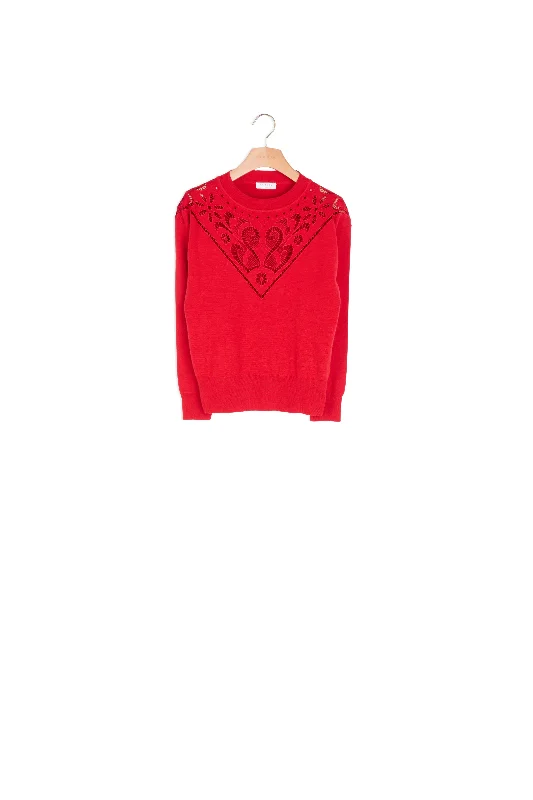 long length women cardigan with side slitsPull à col montant avec plastron
