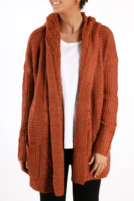 plus size women cardigan for comfortable layeringHomeward Bound II Cardigan Brick