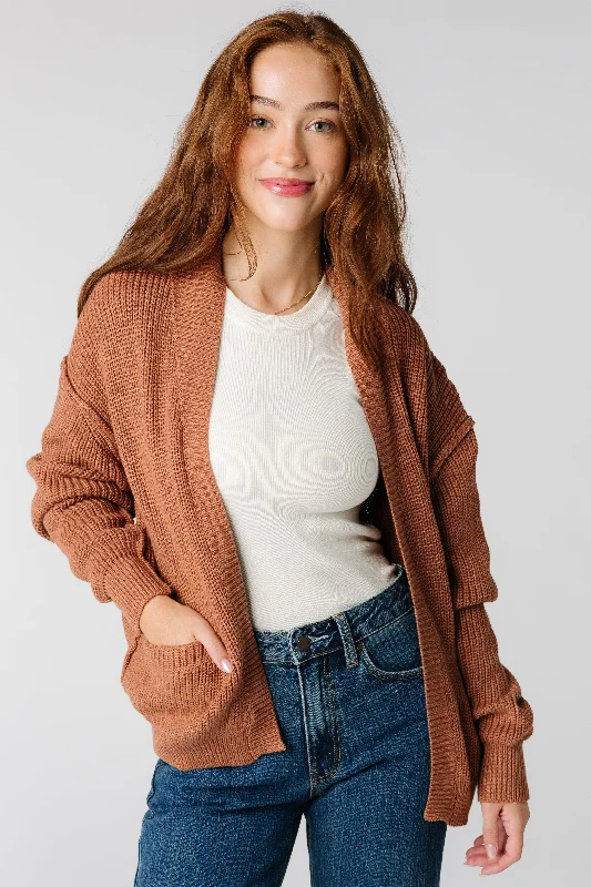 hand knitted women cardigan with artisanal charmKimmy Chunky Cardigan