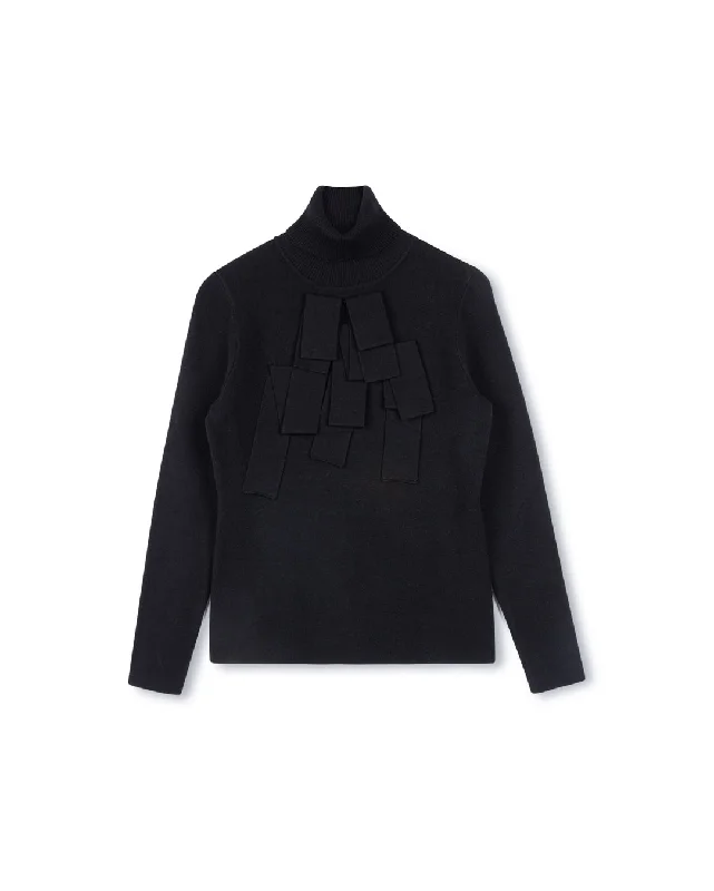 sequin embellished women cardigan for special occasionsKnit Turtleneck Detailed Top