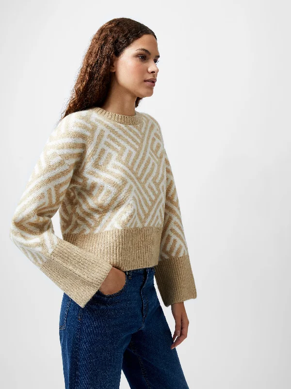 cropped women cardigan to pair with high - waisted jeansMartina Graphic Cropped Jumper cropped women cardigan to pair with high - waisted jeansMartina Graphic Cropped Jumper
