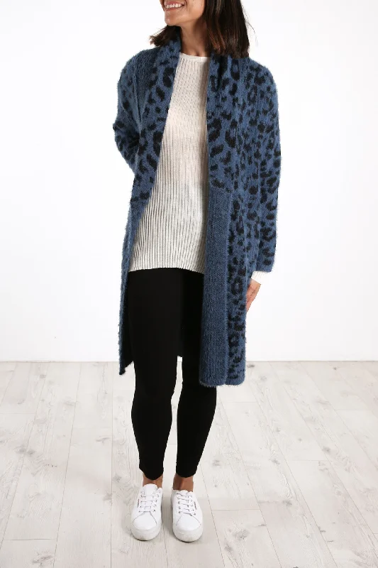 ribbed women cardigan with a classic textureMia Cardigan Teal Ocelot