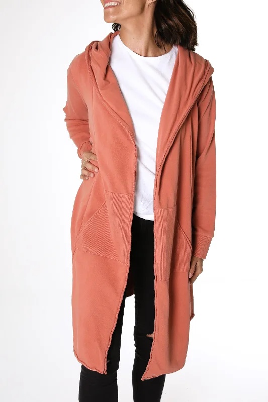 oversized women cardigan for a trendy and cozy lookNaomi Hooded Cardigan Copper