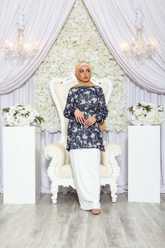 hooded women cardigan for added warmth and styleSheer Floral Cuff Sleeve Top- Navy Blue hooded women cardigan for added warmth and styleSheer Floral Cuff Sleeve Top- Navy Blue