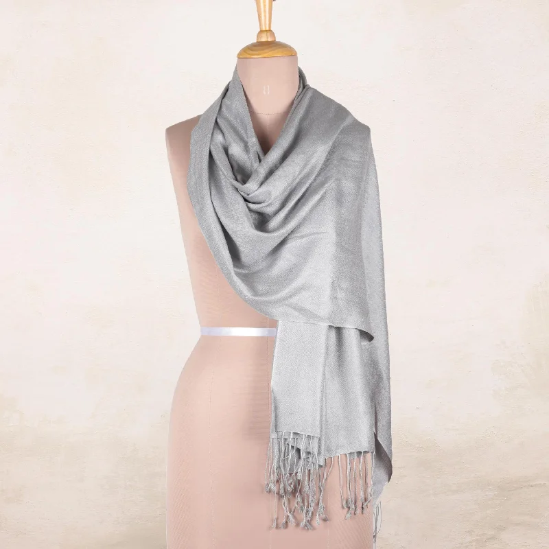 maternity women cardigan for expecting momsSilver Nights Pure Silk Shawl in Silver Grey from India maternity women cardigan for expecting momsSilver Nights Pure Silk Shawl in Silver Grey from India
