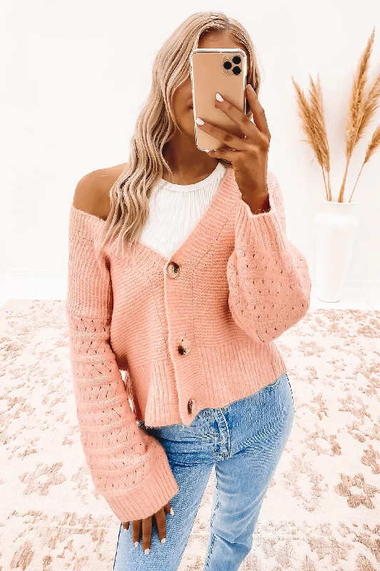 plus size women cardigan for comfortable layeringSloane Cardigan Pink