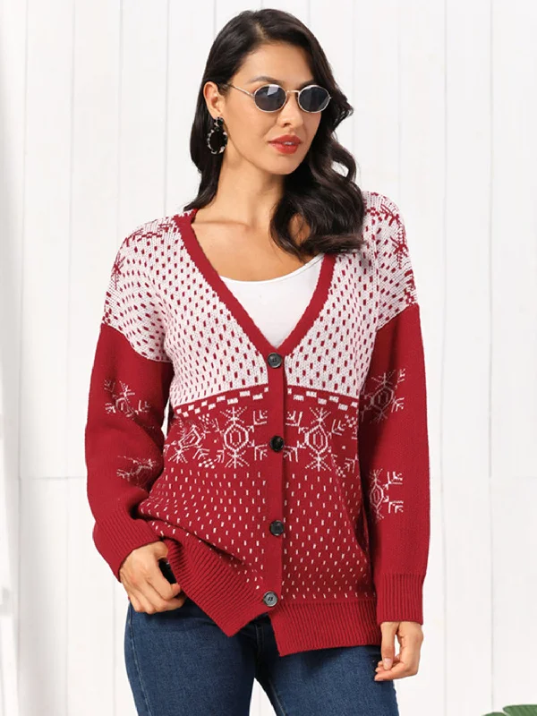 sequin embellished women cardigan for special occasionsSnowflake Button Down Cardigan sequin embellished women cardigan for special occasionsSnowflake Button Down Cardigan