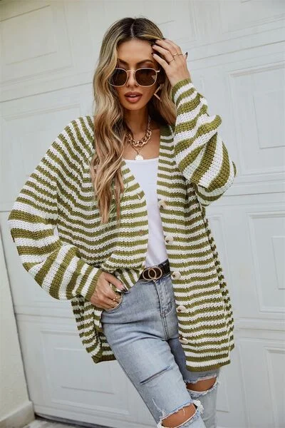 lightweight women cardigan for spring and fallStriped Button Up Long Sleeve Cardigan lightweight women cardigan for spring and fallStriped Button Up Long Sleeve Cardigan
