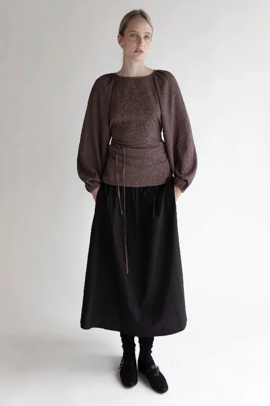 color block women cardigan with bold huesBALLOON SLEEVE TOP
