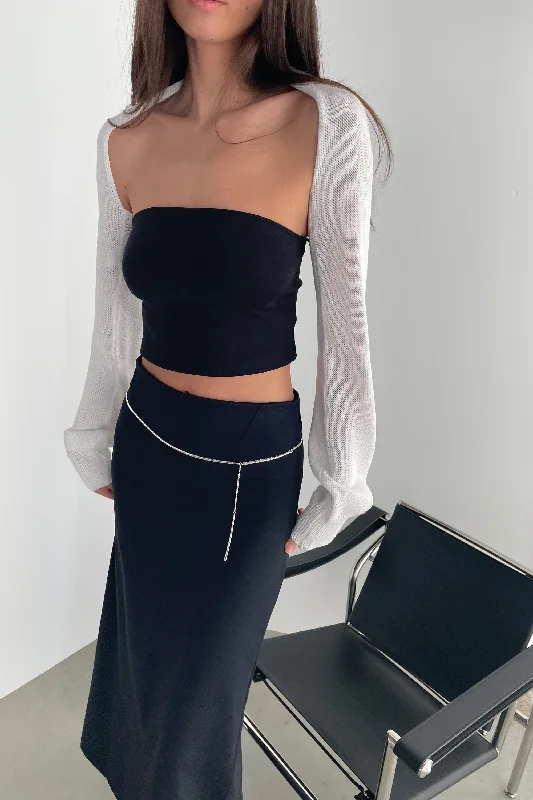 long length women cardigan with side slitsWAIST CHAIN BELT