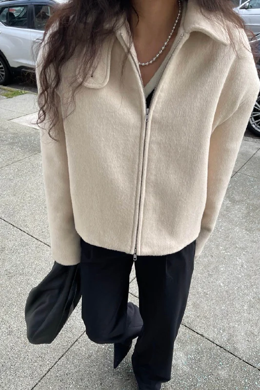 machine washable women cardigan for easy careBOXY WOOL BLEND JACKET