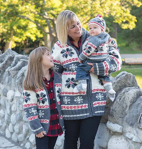 Plus Size Women's Side - Slit Sweaters in Bold SolidsSnowflake Jacket