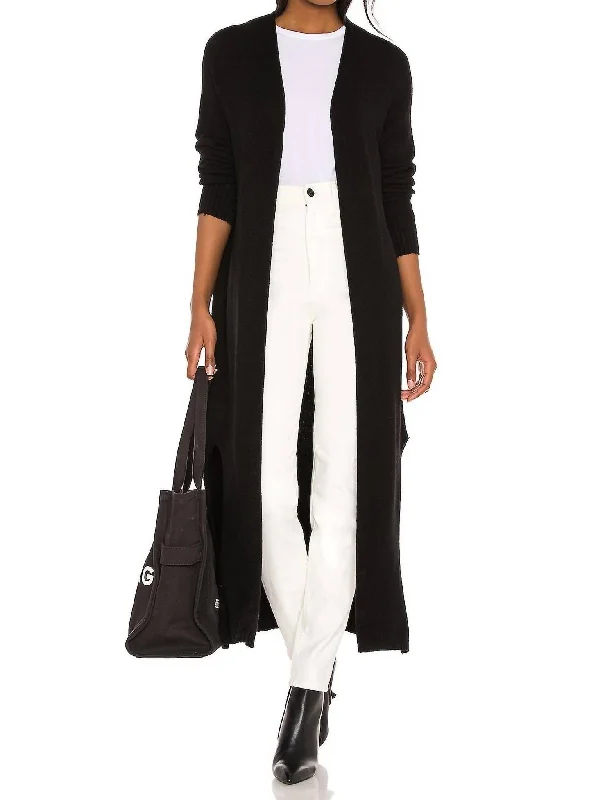 Longline Women's Mohair Sweater Dresses in a Loose FitAria Cardigan In Noir
