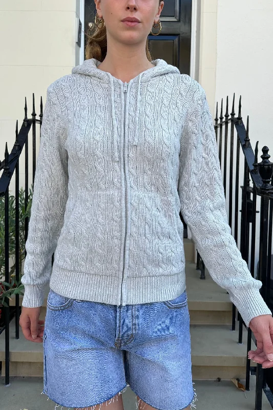Button - Down Women's Shetland Wool Sweaters in Traditional PatternsAyla Cable Knit Hoodie Button - Down Women's Shetland Wool Sweaters in Traditional PatternsAyla Cable Knit Hoodie