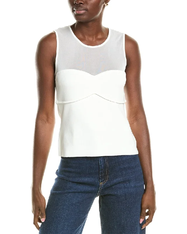 Short Sleeve Women's Cashmere Sweater Dresses in Pastel HuesBCBGMAXAZRIA Sheer Yoke Top Short Sleeve Women's Cashmere Sweater Dresses in Pastel HuesBCBGMAXAZRIA Sheer Yoke Top