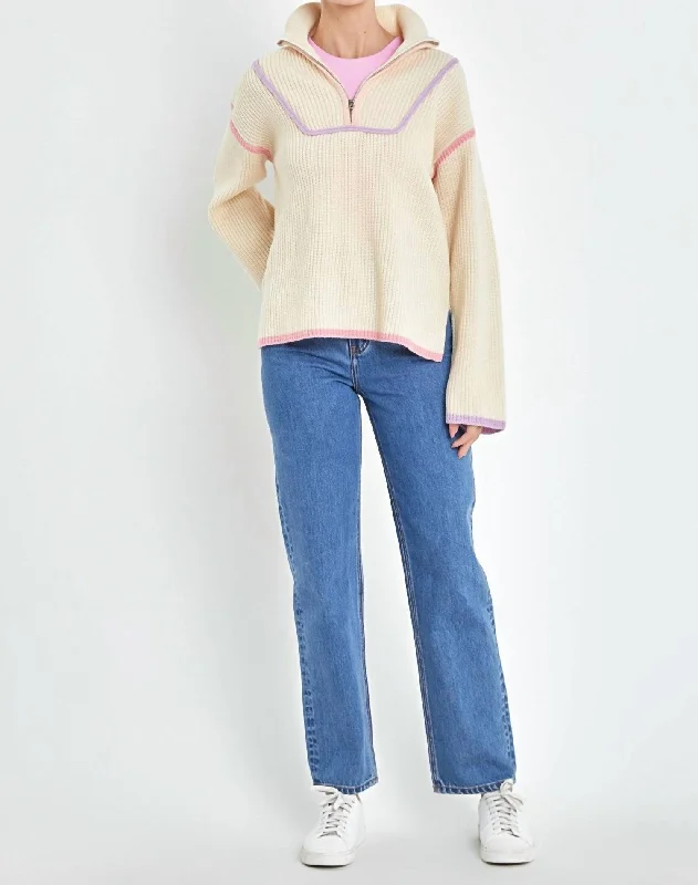 Boat Neck Women's Merino Wool Sweaters in Neutral ShadesCaroline Sweater In Lavander Multi Boat Neck Women's Merino Wool Sweaters in Neutral ShadesCaroline Sweater In Lavander Multi