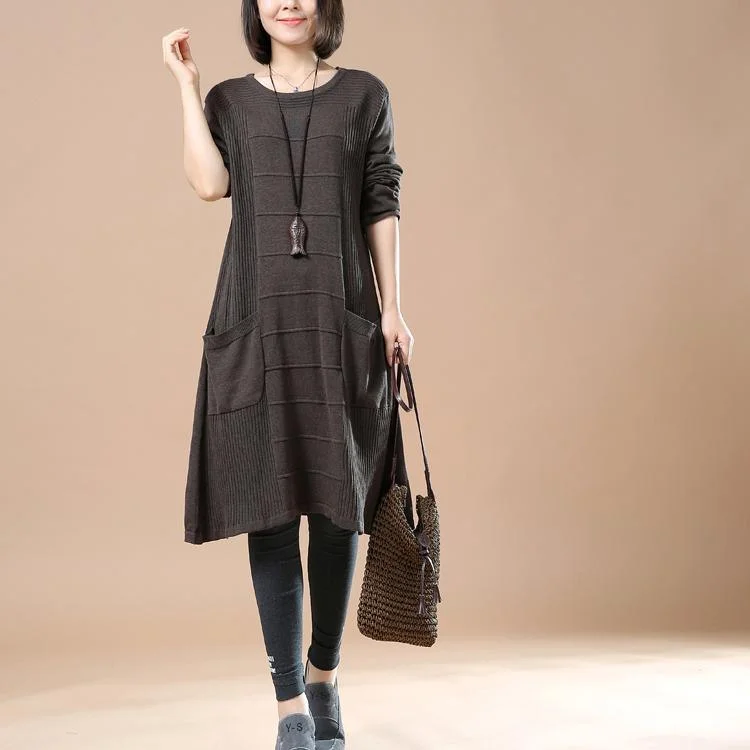 Plus Size Women's Long Sleeve Cable Knit Sweater DressesChocolate new causal sweater dresses plus size Plus Size Women's Long Sleeve Cable Knit Sweater DressesChocolate new causal sweater dresses plus size