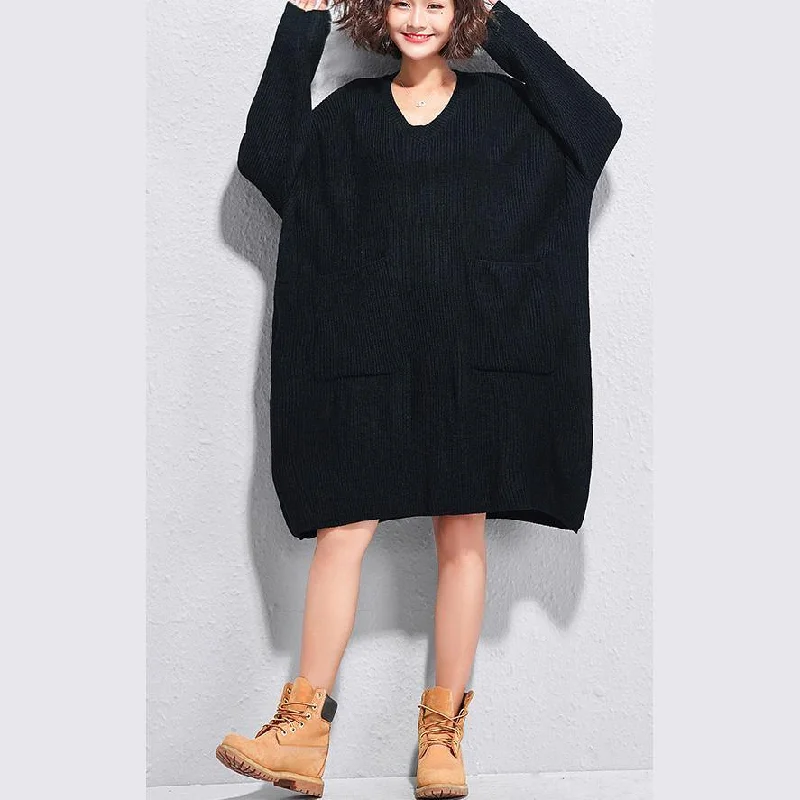 Mini - Length Women's Chunky Knit Sweater Dresses in Bold HuesChristmas big pockets Sweater dresses DIY black v neck Art knitwear autumn Mini - Length Women's Chunky Knit Sweater Dresses in Bold HuesChristmas big pockets Sweater dresses DIY black v neck Art knitwear autumn