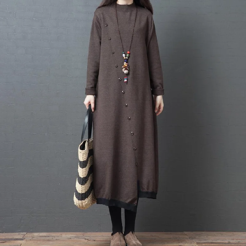 Women's Off - Shoulder Chunky Knit Sweater Dresses in Earth TonesCute chocolate Sweater dresses high neck asymmetric daily knitted dress Women's Off - Shoulder Chunky Knit Sweater Dresses in Earth TonesCute chocolate Sweater dresses high neck asymmetric daily knitted dress