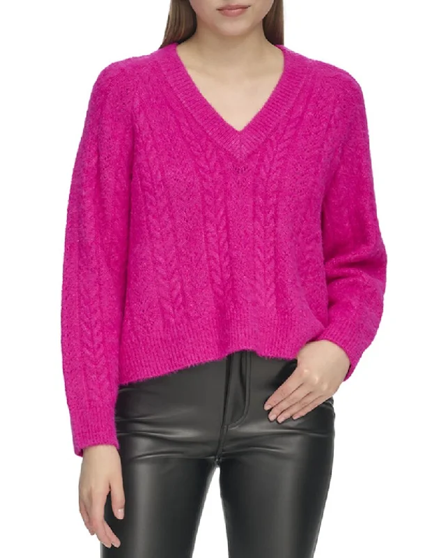 Longline Women's Mohair Sweater Dresses in a Loose FitDKNY Novelty Knit Sweater