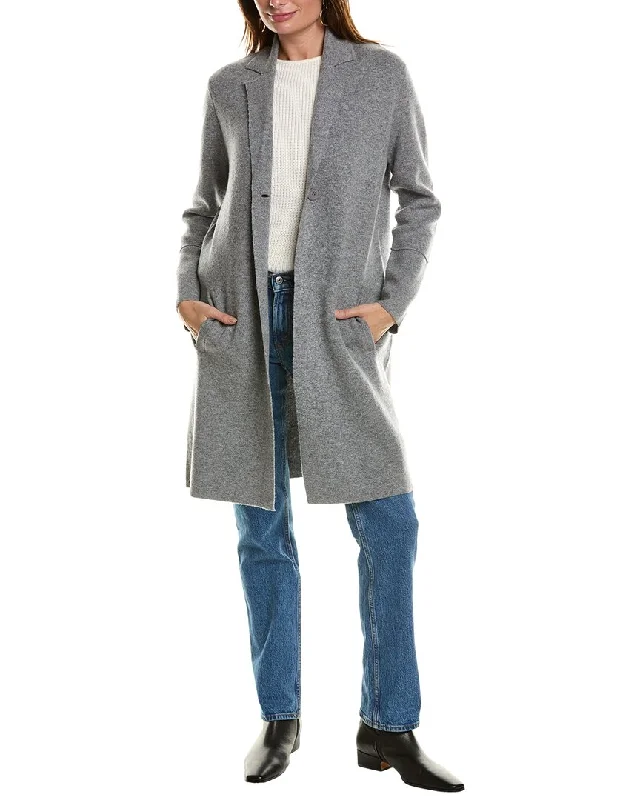 Plus Size Women's Turtleneck Sweater Dresses with Side SlitsForte Cashmere Notch Collar Wool & Cashmere-Blend Cardigan Plus Size Women's Turtleneck Sweater Dresses with Side SlitsForte Cashmere Notch Collar Wool & Cashmere-Blend Cardigan