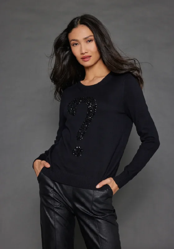 Plus Size Women's Belted Cable Knit SweatersKeep 'Em Guessing Black