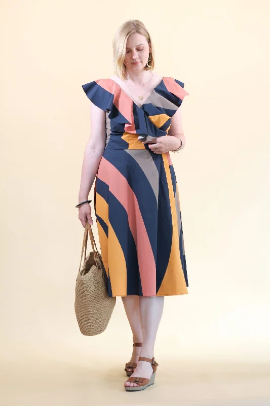 Plus Size Women's Long Sleeve Cable Knit Sweater DressesLenaline Patterns Lessya Dress