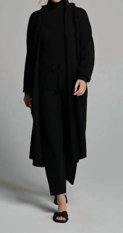 Cowl Neck Women's Cashmere Blend Sweater Dresses for WinterMadelyn Cardigan In Black Cowl Neck Women's Cashmere Blend Sweater Dresses for WinterMadelyn Cardigan In Black