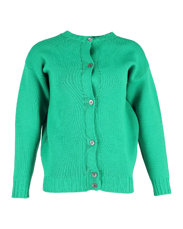Plus Size Women's Tunic - Style Sweater Dresses with PocketsMarni Button-Front Cardigan in Green Viscose Plus Size Women's Tunic - Style Sweater Dresses with PocketsMarni Button-Front Cardigan in Green Viscose
