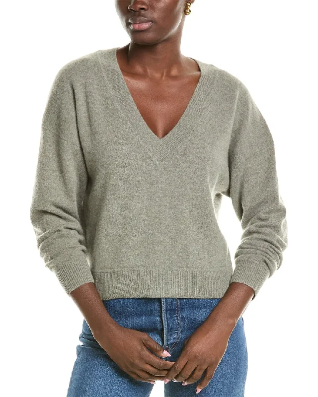 Plus Size Women's Fit - and - Flare Sweater Dresses with Ruffled HemNAADAM Cropped V-Neck Cashmere Pullover Plus Size Women's Fit - and - Flare Sweater Dresses with Ruffled HemNAADAM Cropped V-Neck Cashmere Pullover