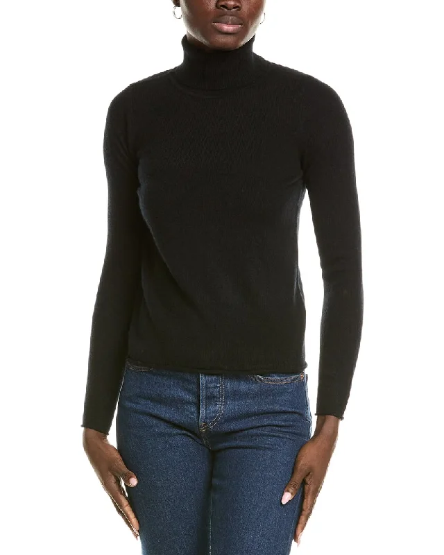 Cropped Women's Angora Blend Sweaters for a Trendy Looksofiacashmere Roll Cuff & Hem Turtleneck Sweater Cropped Women's Angora Blend Sweaters for a Trendy Looksofiacashmere Roll Cuff & Hem Turtleneck Sweater