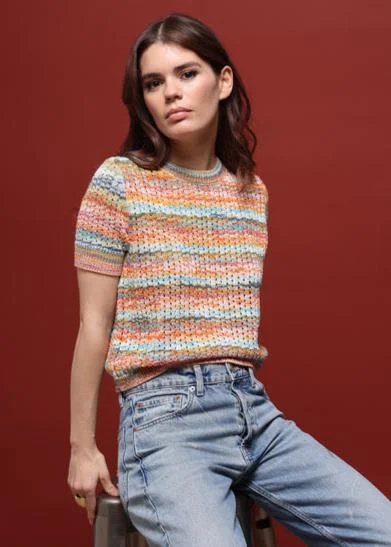 Plus Size Women's Embroidered Sweaters in Ethnic StylesSpace Dye Cable Crew Neck Multi Combo Plus Size Women's Embroidered Sweaters in Ethnic StylesSpace Dye Cable Crew Neck Multi Combo