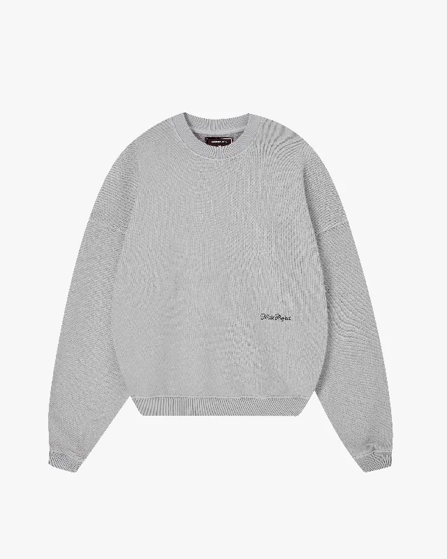 Cropped Women's Angora Blend Sweaters for a Trendy LookPERFECT BOXY CREWNECK GREY