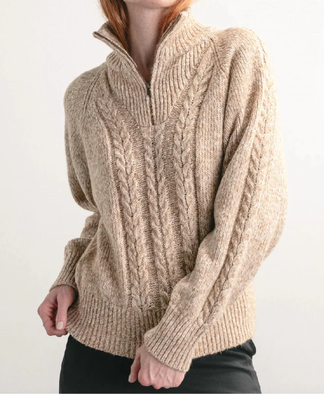 Plus Size Women's Asymmetric Hem Sweater Dresses in Modern DesignsTrusty Cable Knit Sweater In Desert Sand Plus Size Women's Asymmetric Hem Sweater Dresses in Modern DesignsTrusty Cable Knit Sweater In Desert Sand