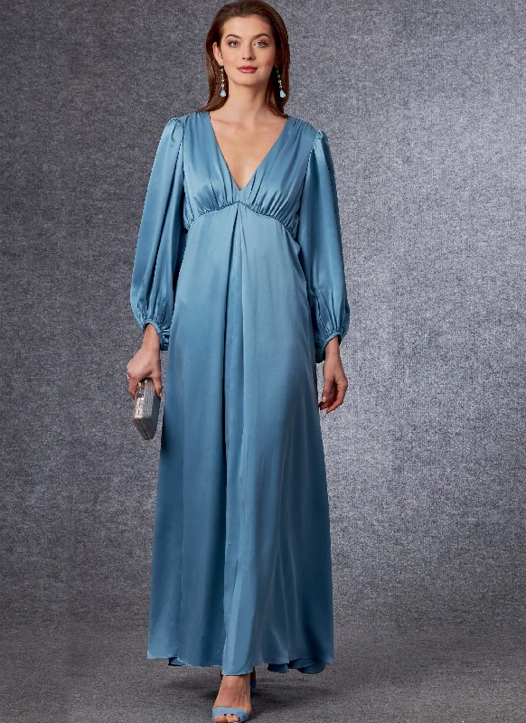 Belted Women's Cotton Blend Sweater Dresses for a Casual LookVogue Dress V1699