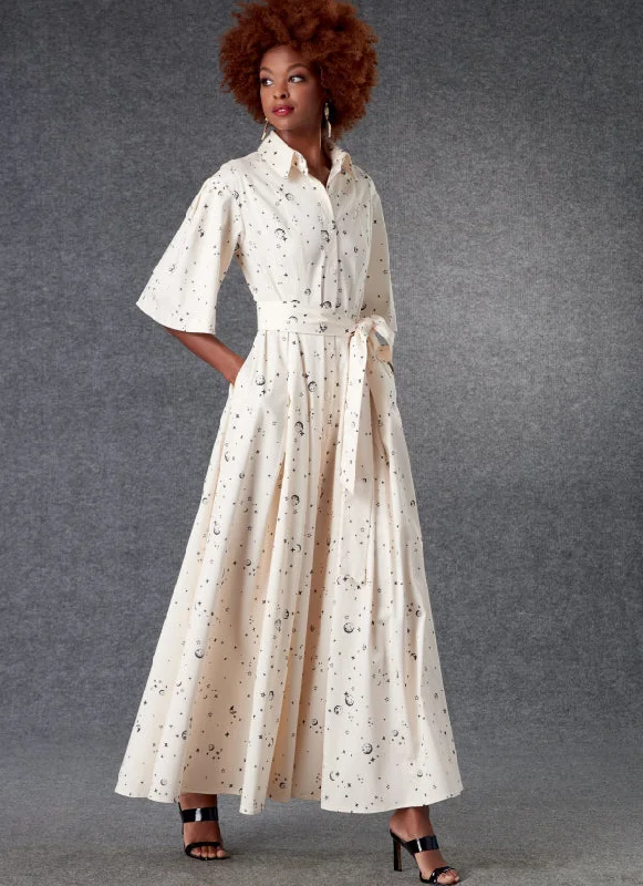Mock Neck Women's Angora Blend Sweater Dresses in Solid ColorsVogue Dress V1783