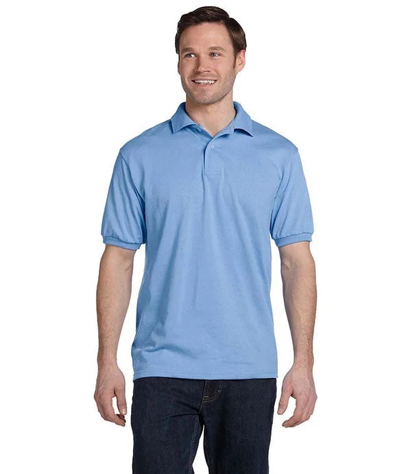 Women's color - block hoodie combining bold hues for a fashion - forward statement054X - Hanes Adult ComfortBlend EcoSmart® Jersey Polo Shirt | Light Blue Women's color - block hoodie combining bold hues for a fashion - forward statement054X - Hanes Adult ComfortBlend EcoSmart® Jersey Polo Shirt | Light Blue