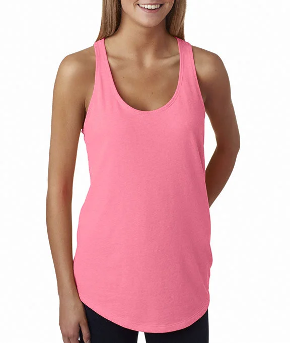 Women's tie - front hoodie in a lightweight fabric for summer layering6933 - Next Level Ladies The Terry Racerback Tank Top | Neon Heather Pink Women's tie - front hoodie in a lightweight fabric for summer layering6933 - Next Level Ladies The Terry Racerback Tank Top | Neon Heather Pink