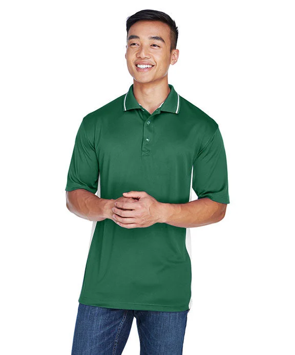 8406 - UltraClub Mens Cool & Dry Sport Two-Tone Polo Shirt | Forest Green/White