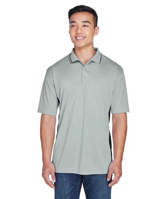 8406 - UltraClub Mens Cool & Dry Sport Two-Tone Polo Shirt | Grey/Black