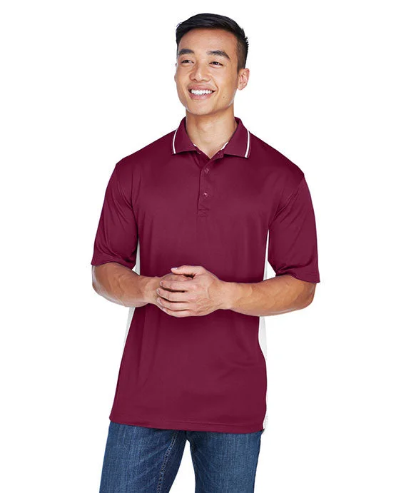 8406 - UltraClub Mens Cool & Dry Sport Two-Tone Polo Shirt | Maroon/White