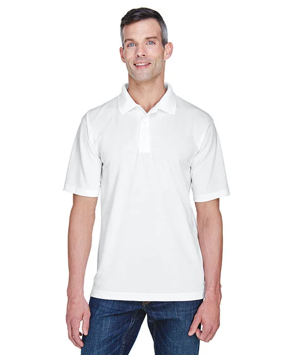 8445 - UltraClub Mens Cool & Dry Stain-Release Performance Polo Shirt | White