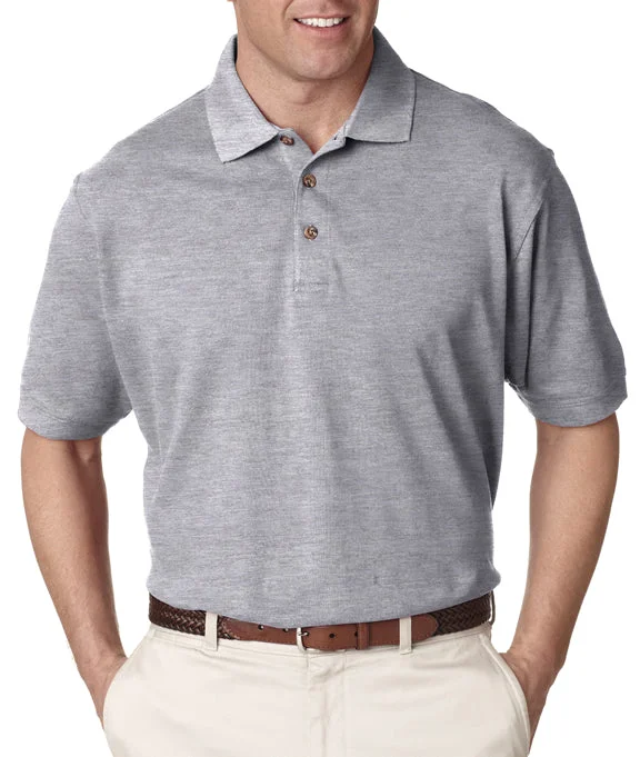 8535 - UltraClub Mens Classic Piqué Polo Shirt | Heather Grey