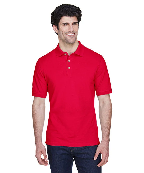 8535 - UltraClub Mens Classic Piqué Polo Shirt | Red