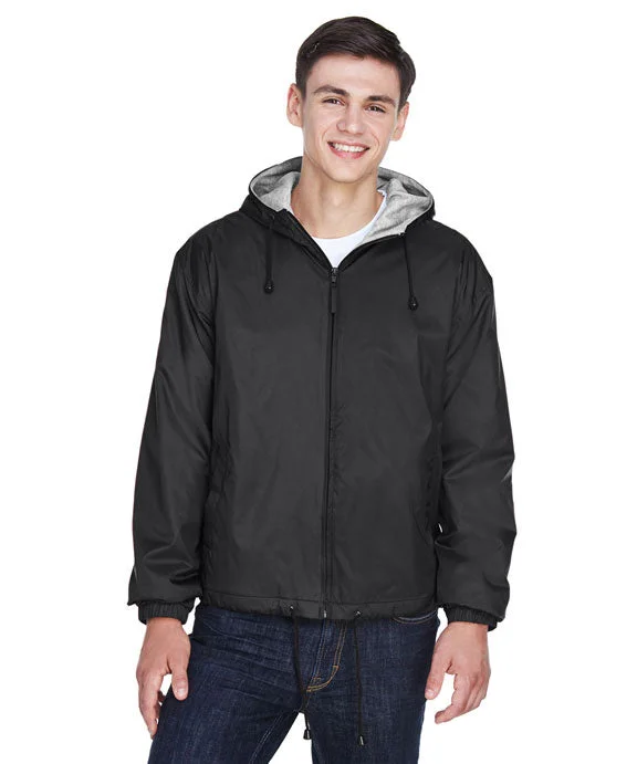 Women's fleece - lined hoodie with thumbholes for warmth in winter8915 - UltraClub Adult Fleece Lined Hooded Jacket | Black Women's fleece - lined hoodie with thumbholes for warmth in winter8915 - UltraClub Adult Fleece Lined Hooded Jacket | Black