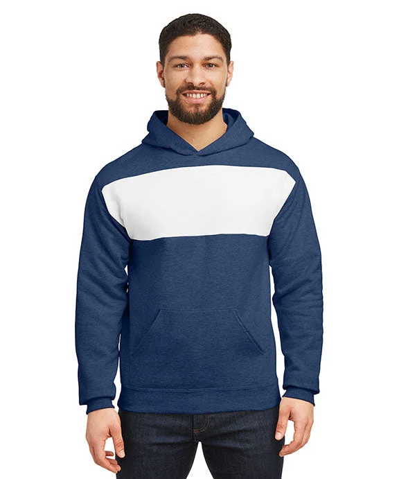 Women's long - sleeve cropped sweatshirt with ribbed cuffs for a snug fit98CR - Jerzees Unisex NuBlend Billboard Hooded Sweatshirt | Indigo Heather/White Women's long - sleeve cropped sweatshirt with ribbed cuffs for a snug fit98CR - Jerzees Unisex NuBlend Billboard Hooded Sweatshirt | Indigo Heather/White